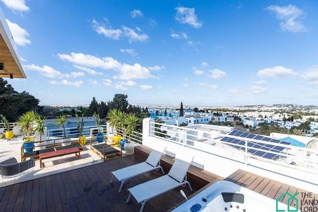 إطلالة بانورامية، استمتع بالجاكوزي في سيدي بوسعيد